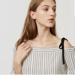 Loft striped off the shoulder blouse